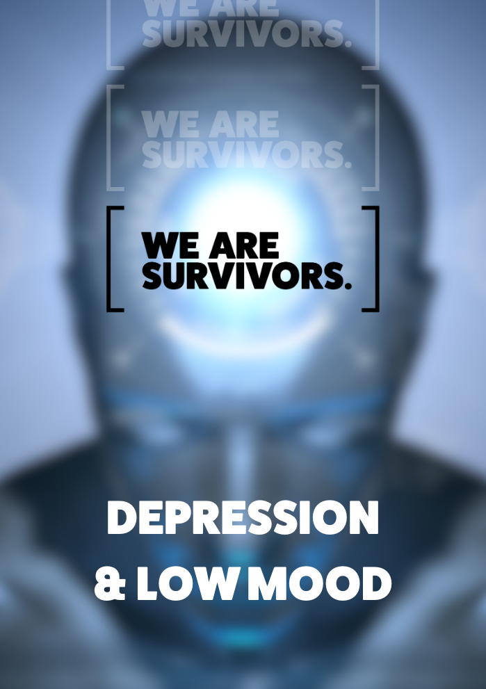 An image that says 'depression and low mood'