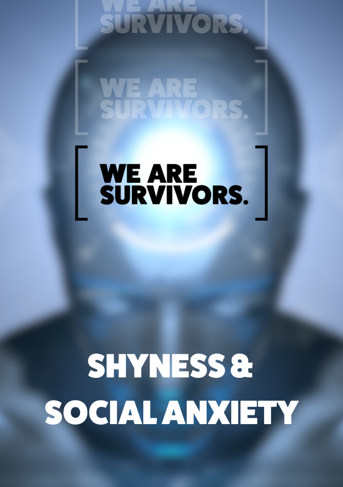 An image that says 'shyness and social anxiety'